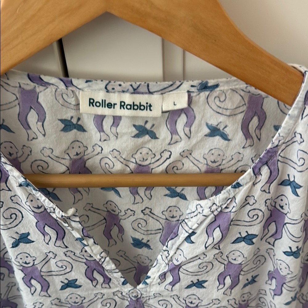Roller Rabbit Purple And Blue Patterned Tunic - image 2